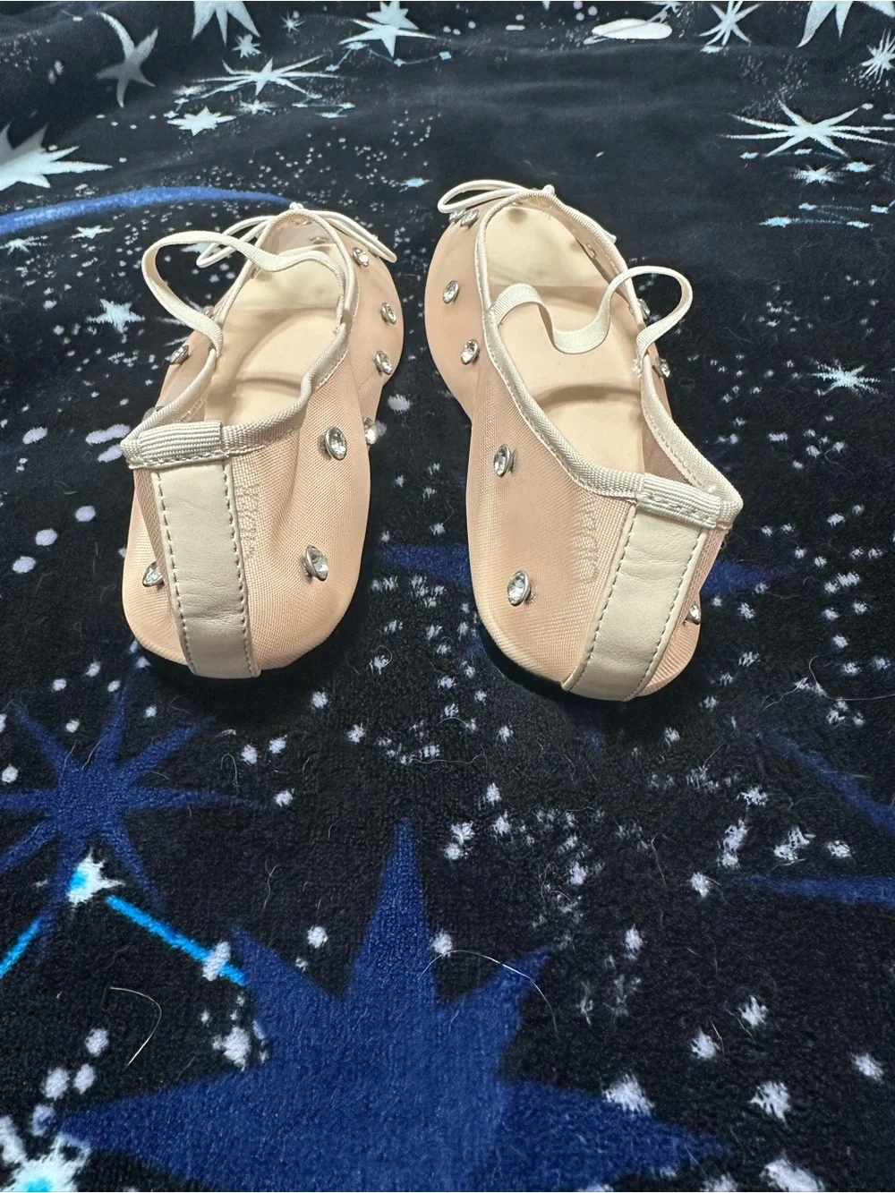 Cider Size 8 Embellished Nude Ballet Flats with Bow Never Worn